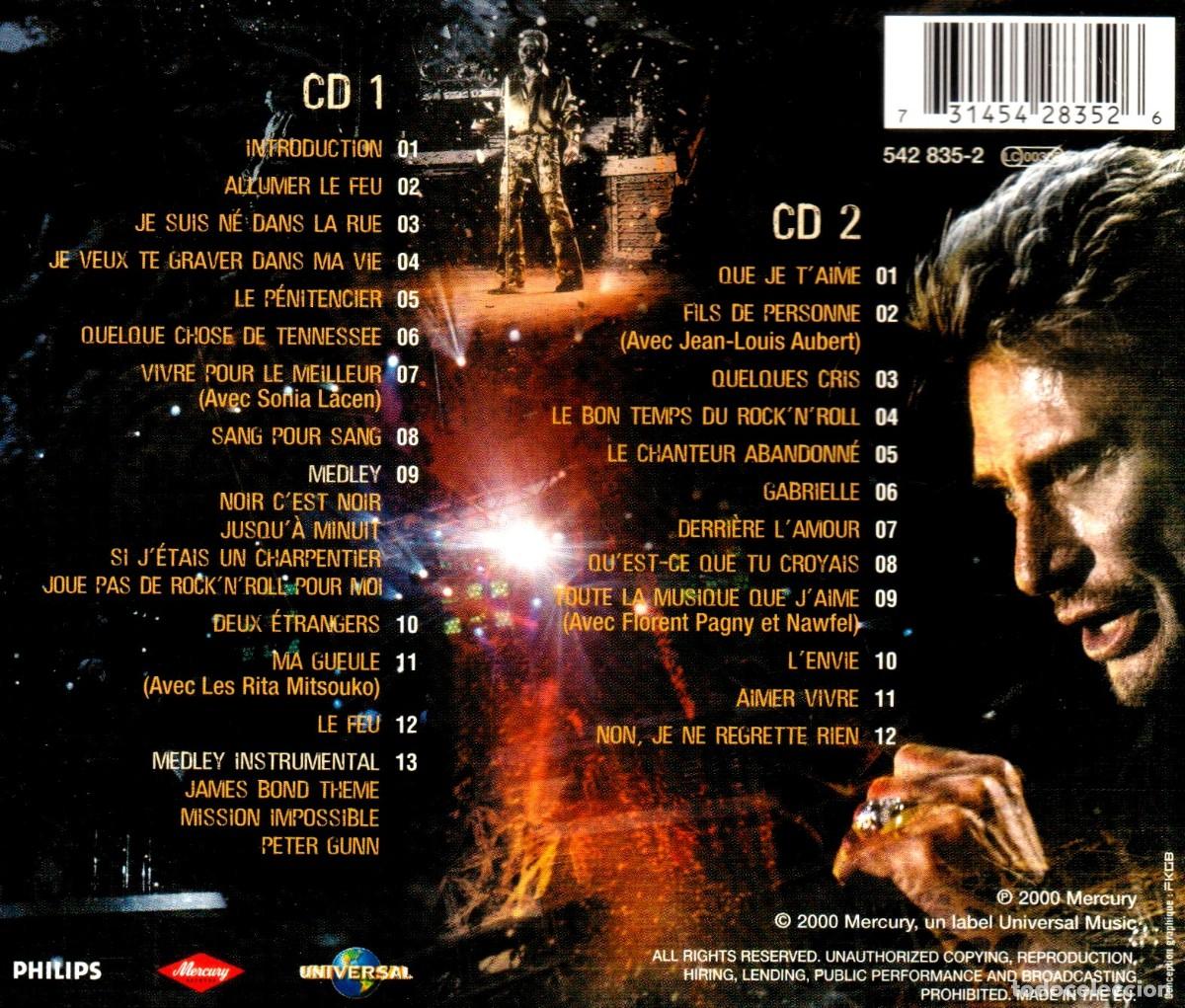 CDs de m&uacute;sica: [DOBLE CD]. JOHNNY HALLYDAY. LIVE A LA TOUR EIFFEL. - Foto 2