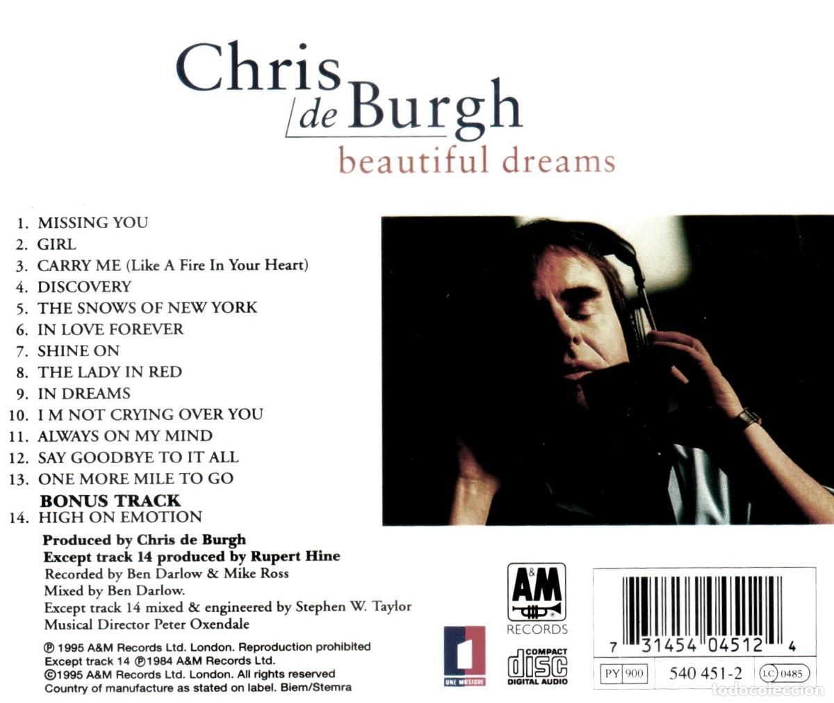 CDs de m&uacute;sica: CHRIS DE BURGH. BEAUTIFUL DREAMS. CD. - Foto 2
