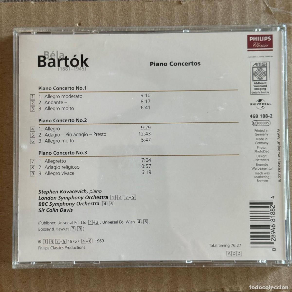 CDs de m&uacute;sica: Bela Bartok &rdquo;Pian Concertos&rdquo; CD - Foto 3