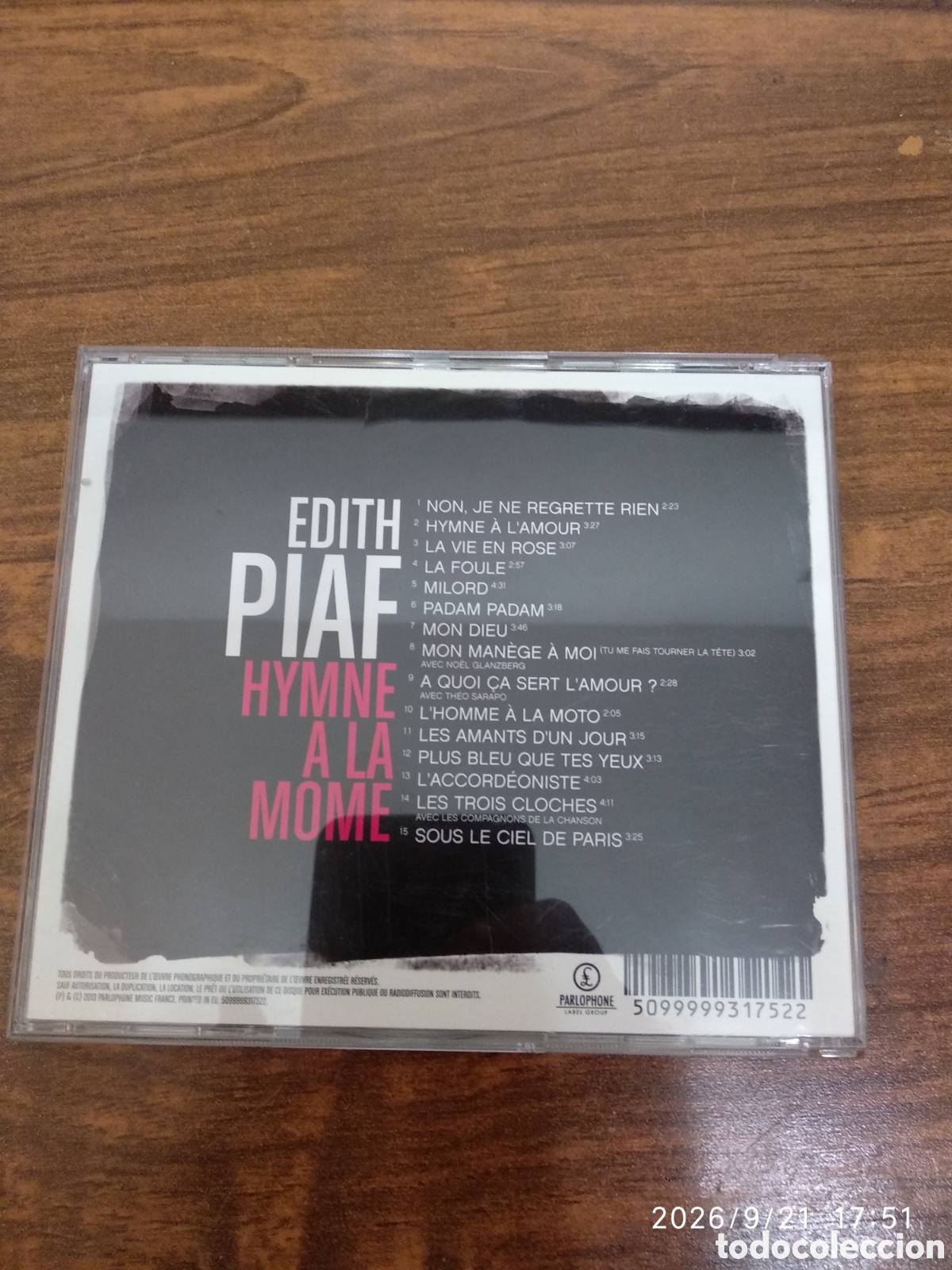 CDs de m&uacute;sica: Edith Piaf Himne a la mome - Foto 3