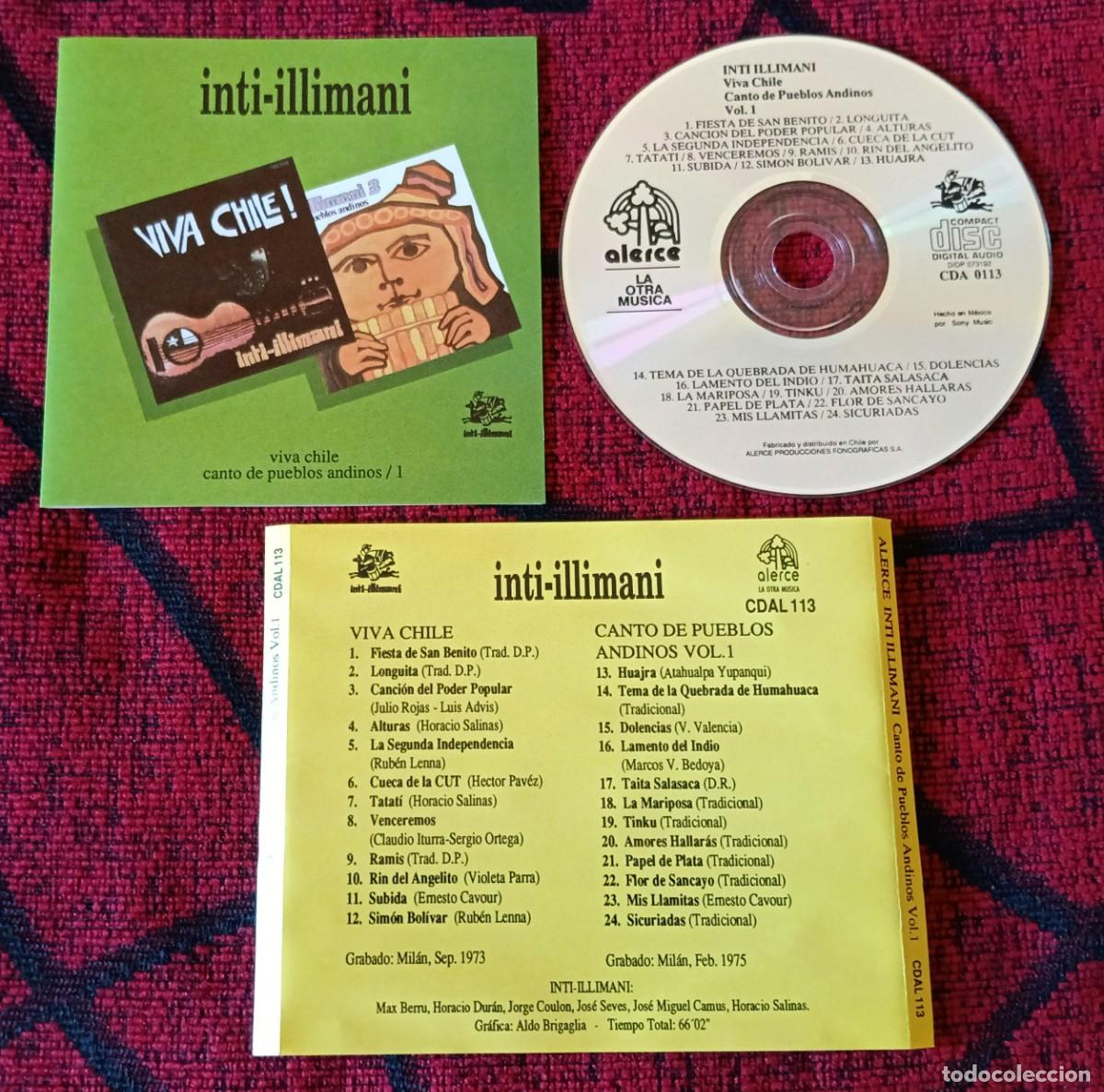 CDs de m&uacute;sica: INTI-ILLIMANI ** Viva Chile / Canto de Pueblos Andinos Vol. 1 ** CD CHILE