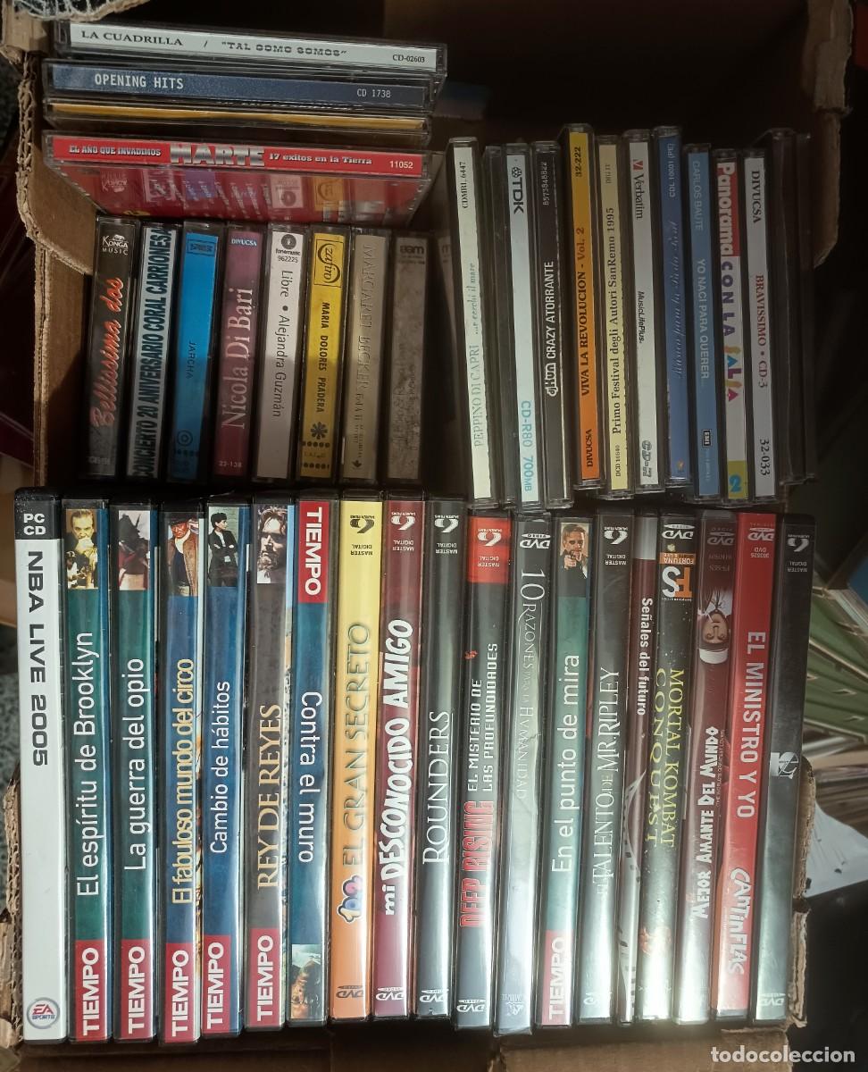 CDs de m&uacute;sica: LOTE DE CINTAS CASSETE, DVD, CD, CD PC VARIADOS, VER FOTO
