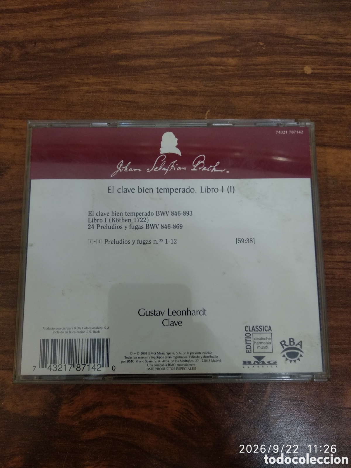 CDs de m&uacute;sica: J.S.Bach el clave bien temperado.Libro (1) - Foto 2
