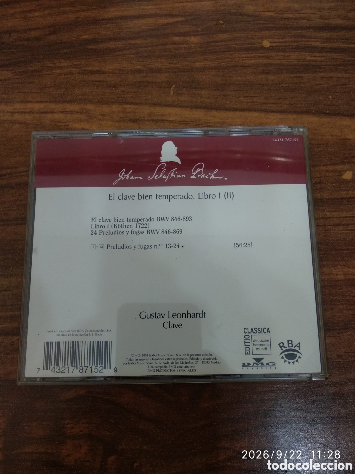 CDs de m&uacute;sica: J.S.Bach el clave bien temperado.Libro 1 (2) - Foto 2