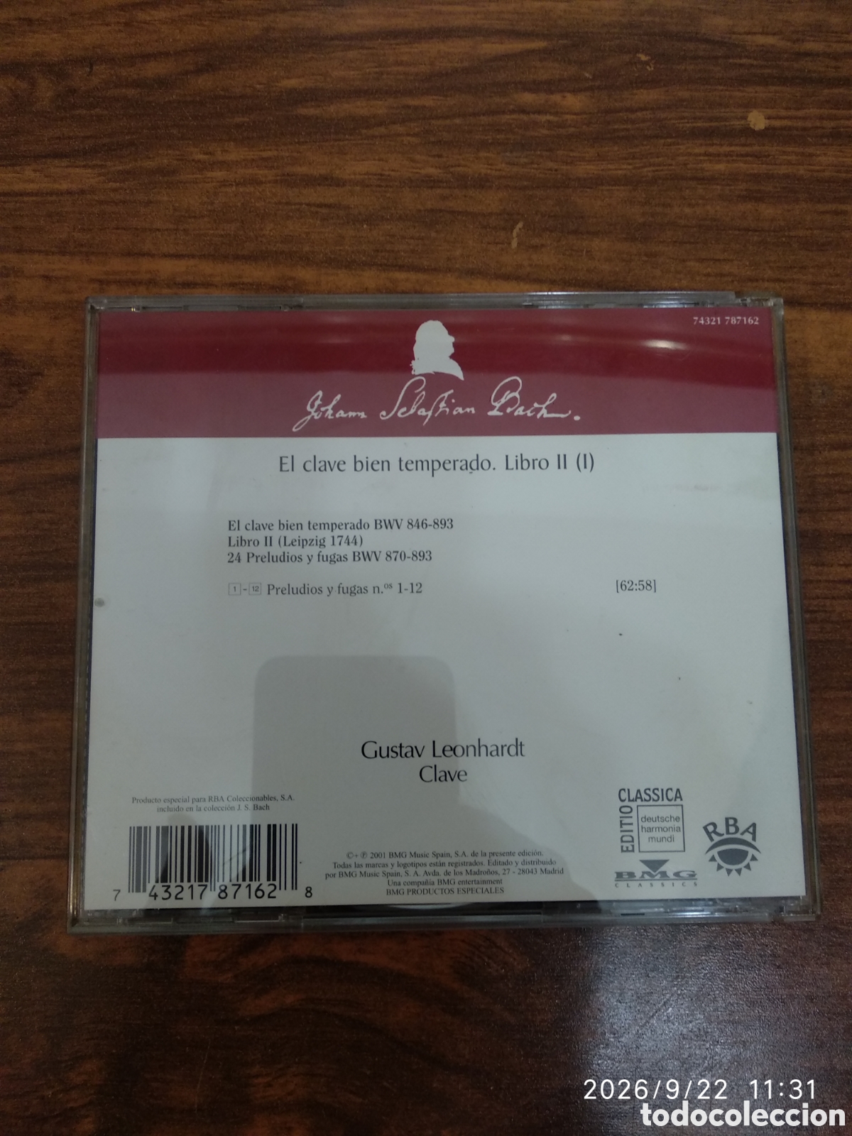 CDs de m&uacute;sica: J.S.Bach el clave bien temperado libro 2 (1) - Foto 2