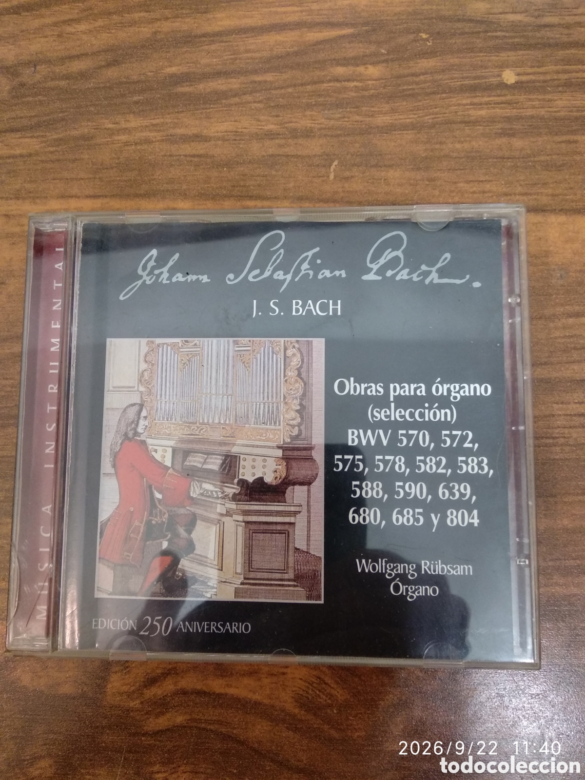 CDs de m&uacute;sica: J.S.Bach obras para &oacute;rgano BWV 570,572,575.......