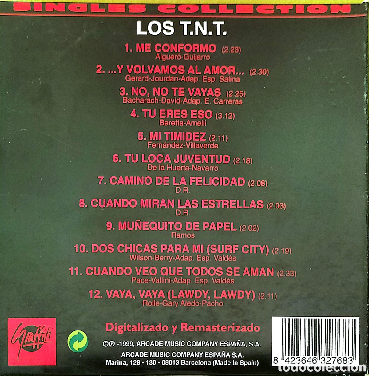 CDs de m&uacute;sica: CD Los TNT - Singles Collection - Foto 3