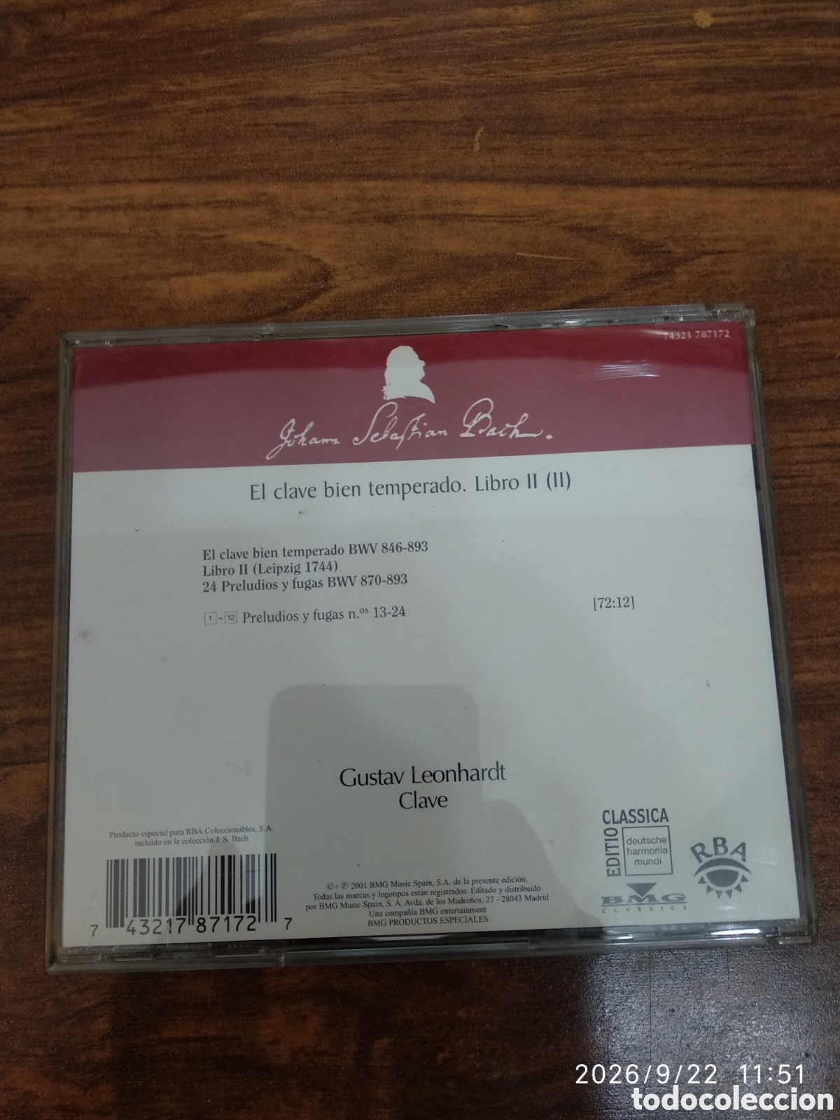 CDs de m&uacute;sica: J.S.Bach el clave bien temperado libro 2 (2) - Foto 2