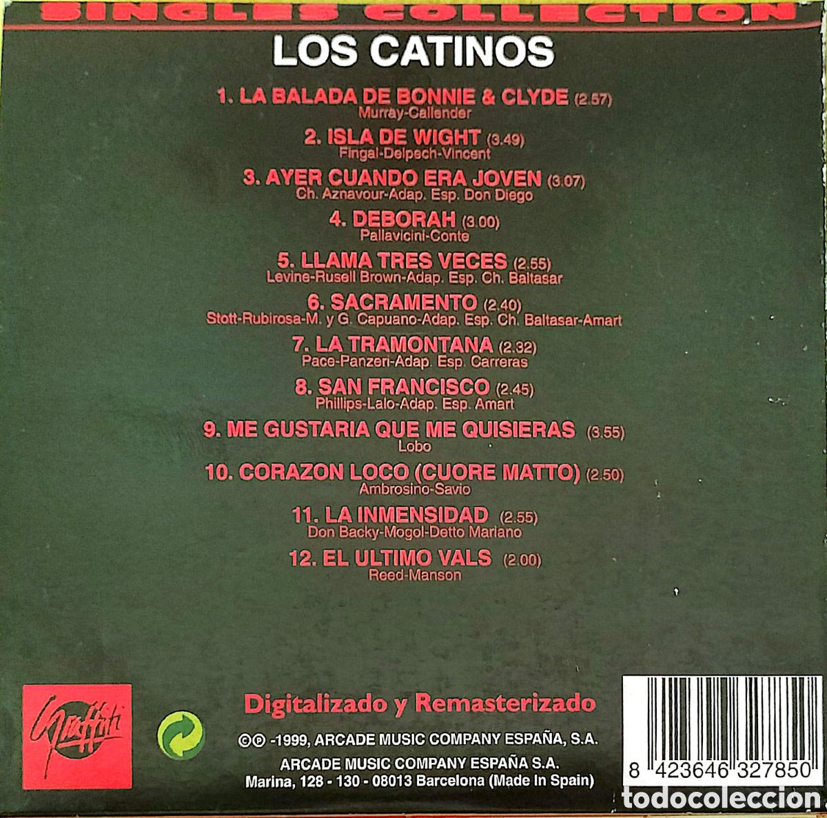 CDs de m&uacute;sica: CD Los Catinos - Singles Collection - Foto 3