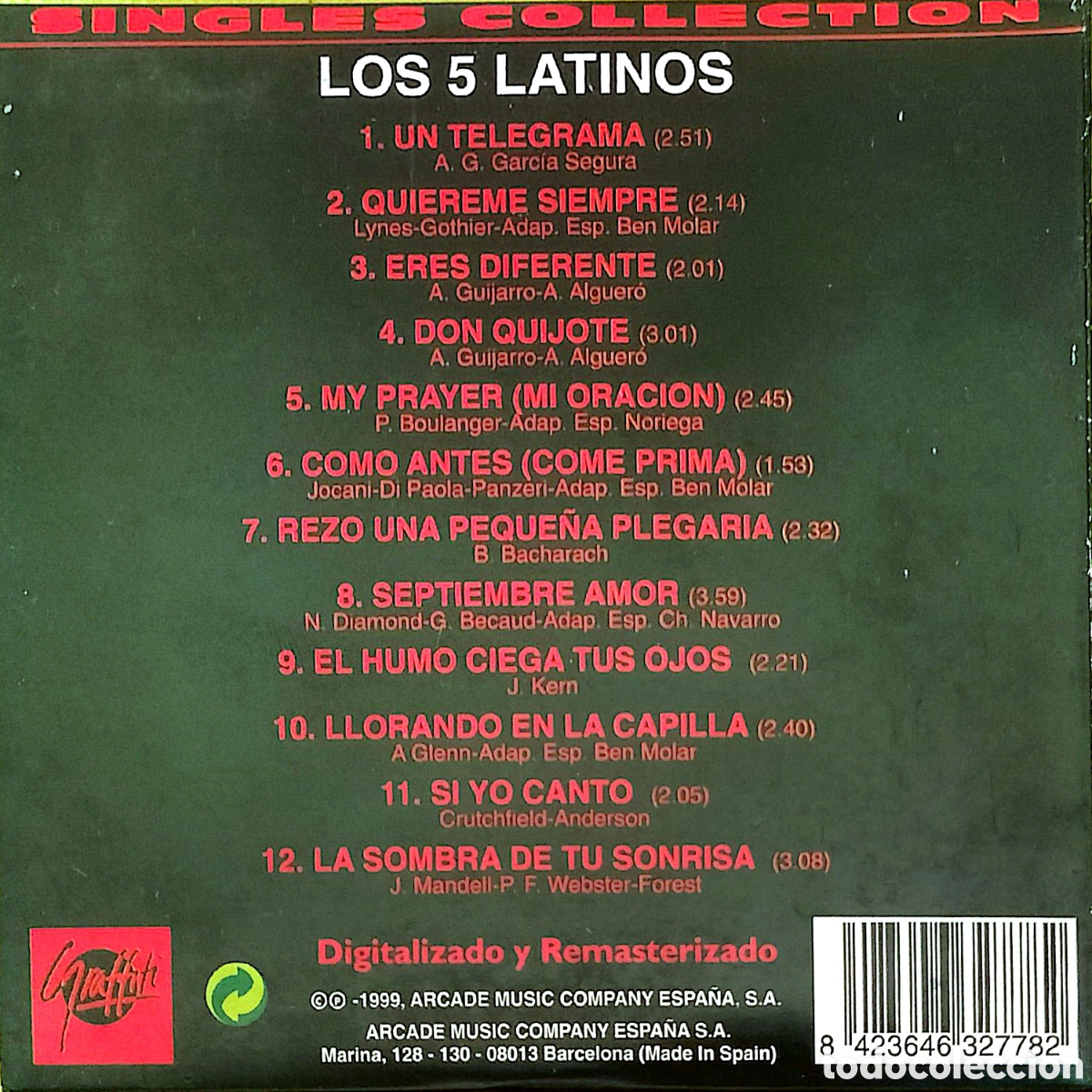 CDs de m&uacute;sica: CD Los 5 Latinos - Singles Collection - Foto 3