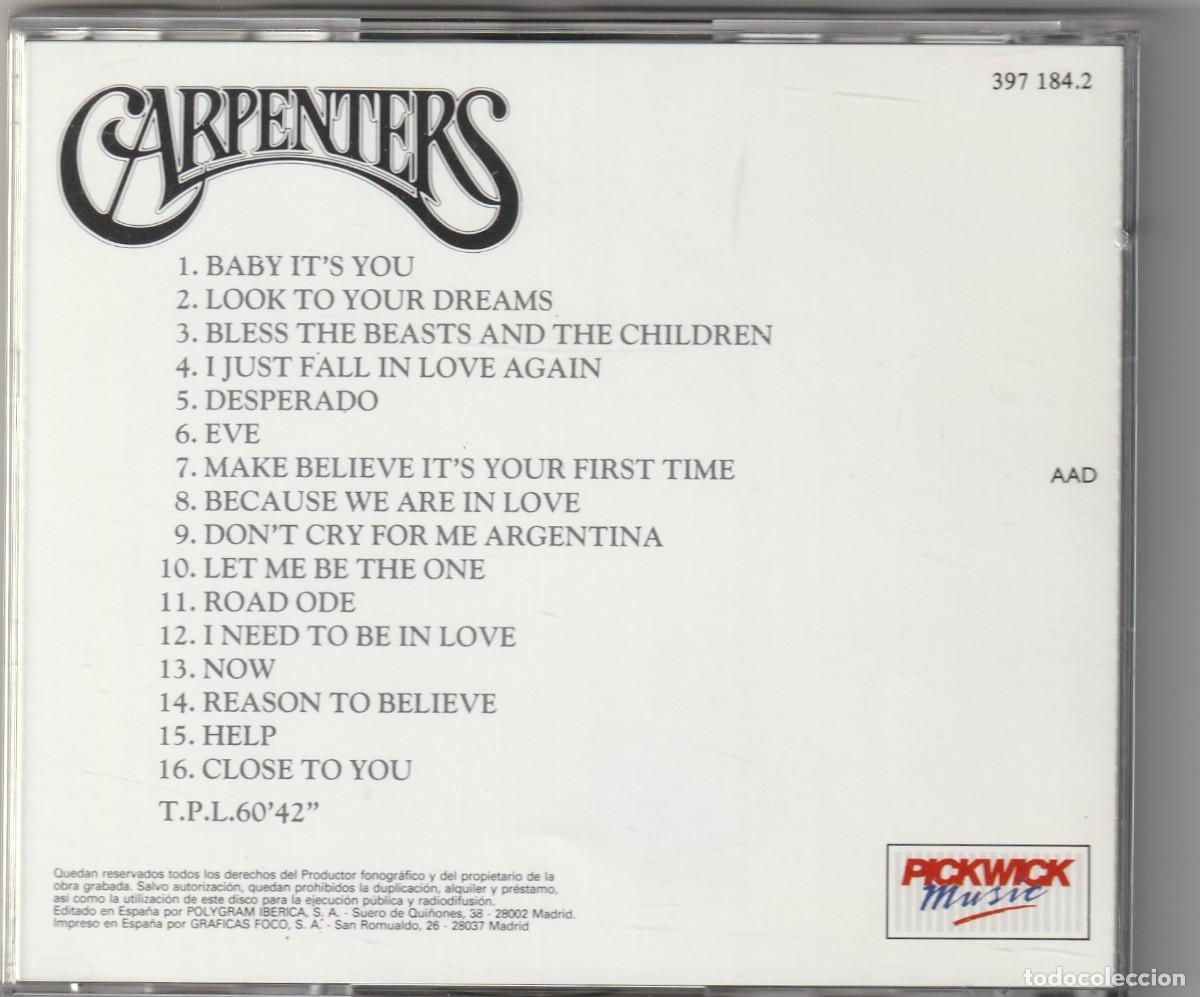 CDs de m&uacute;sica: CARPENTERS - TREASURES (CD A&M) - Foto 2