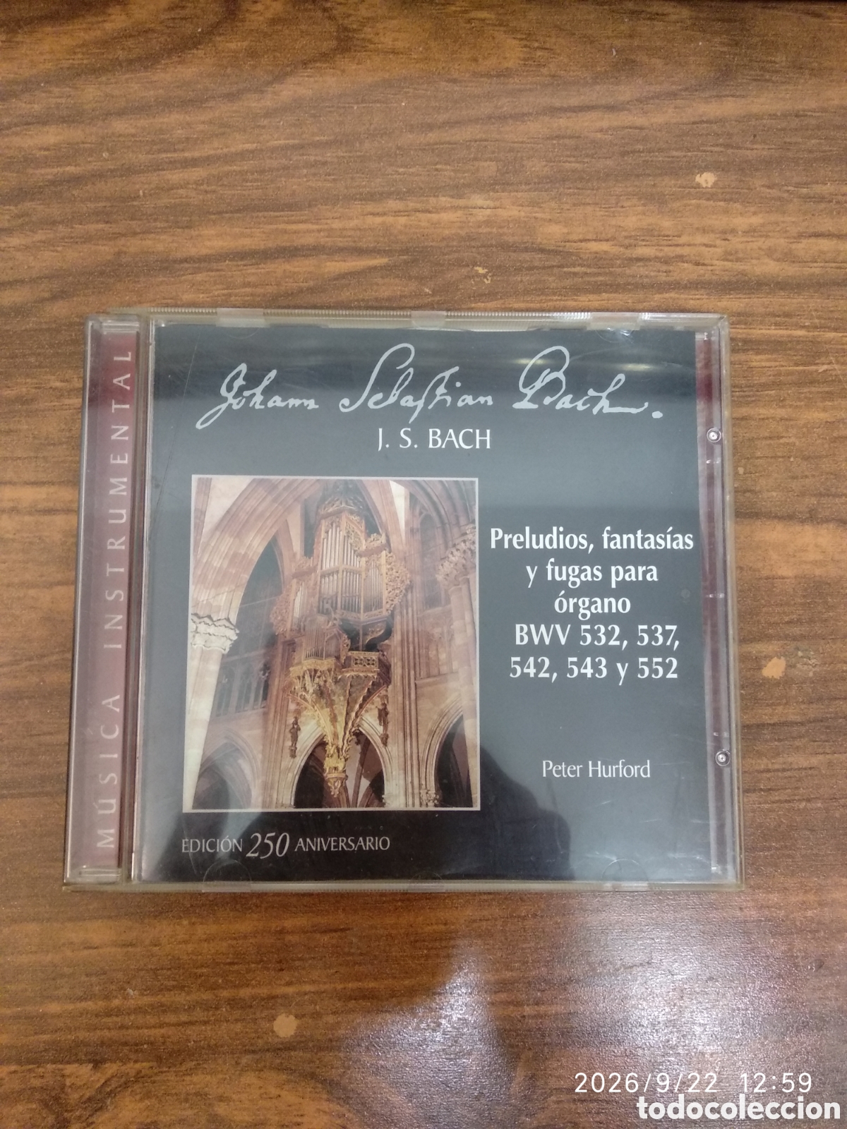 CDs de m&uacute;sica: J.S.Bach preludios,fantas&iacute;as y fugas para organo