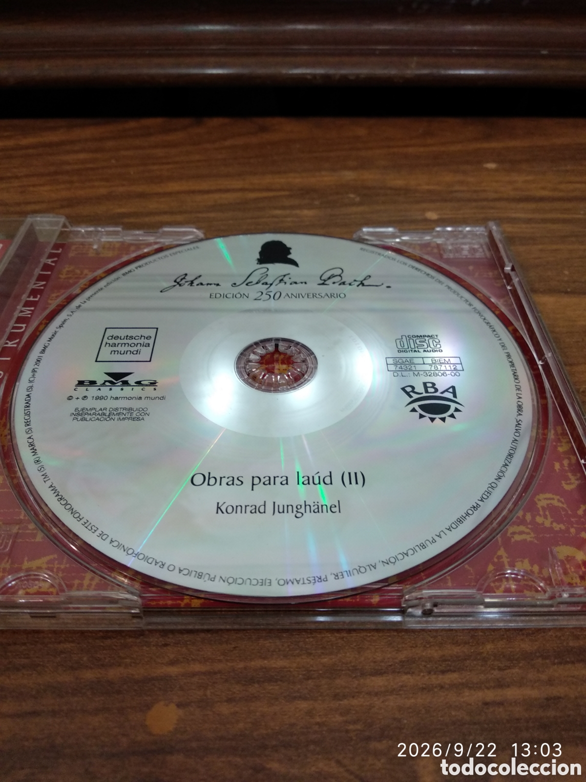 CDs de m&uacute;sica: J.S.Bach obras para la&uacute;d (2) - Foto 3