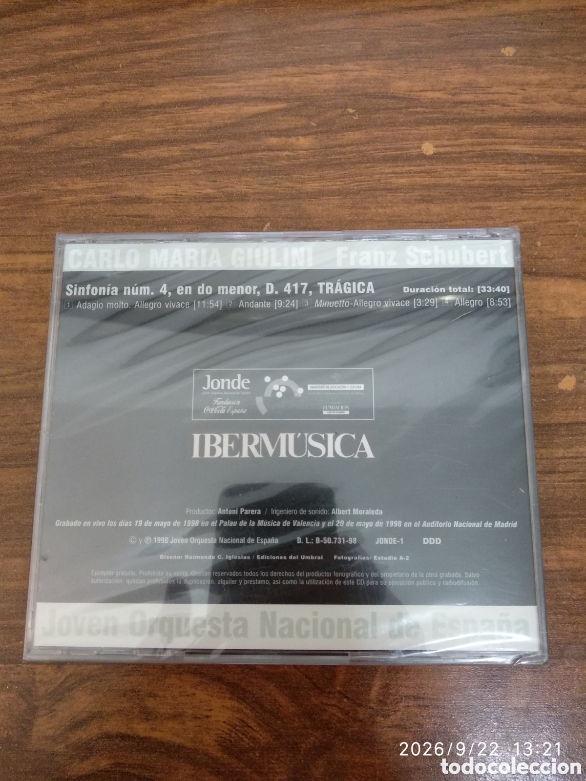 CDs de m&uacute;sica: Frank Schubert Carlos Mar&iacute;a Giulini - Foto 2