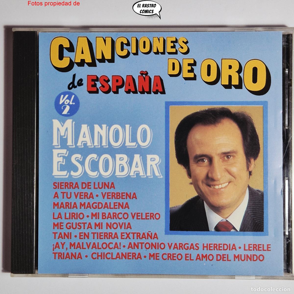 CDs de m&uacute;sica: Manolo Escobar, Canciones de Oro de Espa&ntilde;a Vol 2, CD Perfil 1989, excelente estado