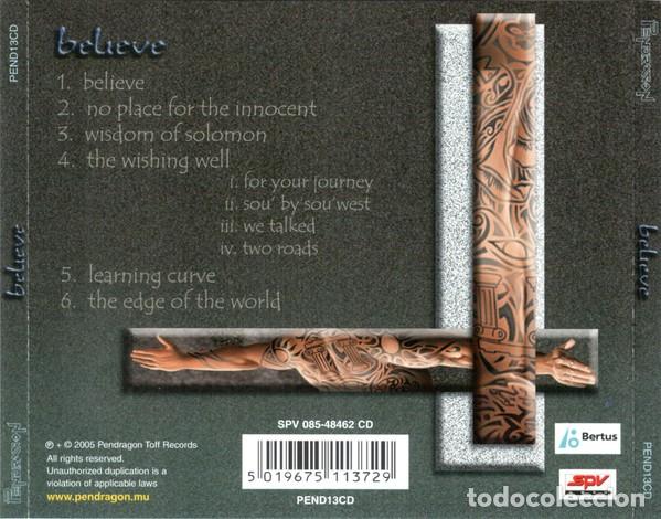 CDs de m&uacute;sica: PENDRAGON BELIEVE CD 2005 ROCK PROGRESIVO - Foto 2