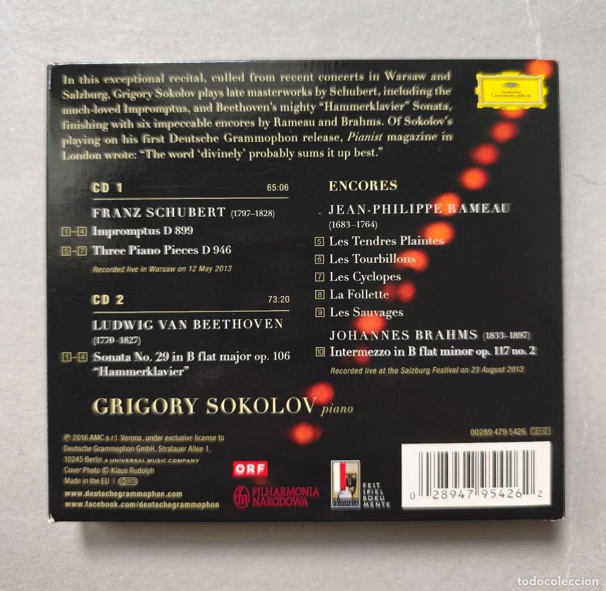 CDs de m&uacute;sica: SOKOLOV-SCHUBERT-BEETHOVEN-2CD - Foto 2
