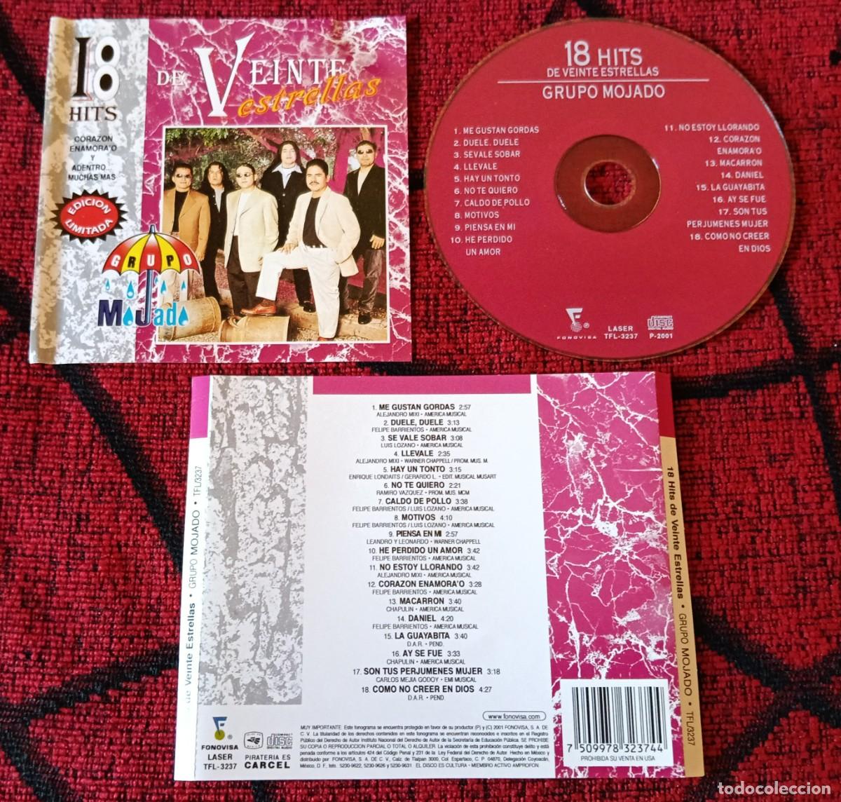 CDs de m&uacute;sica: GRUPO MOJADO ** 18 Hits De Veinte Estrellas ** CD 2001 MEXICO
