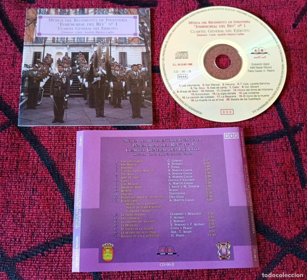 CDs de m&uacute;sica: MUSICA DEL REGIMIENTO DE INFANTERIA &rdquo;INMEMORIAL DEL REY&rdquo; N&ordm; 1, CUARTEL GENERAL DEL EJERCITO CD
