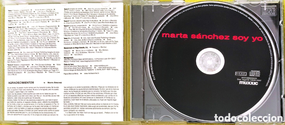 CDs de m&uacute;sica: CD Marta S&aacute;nchez - Soy Yo - Foto 2