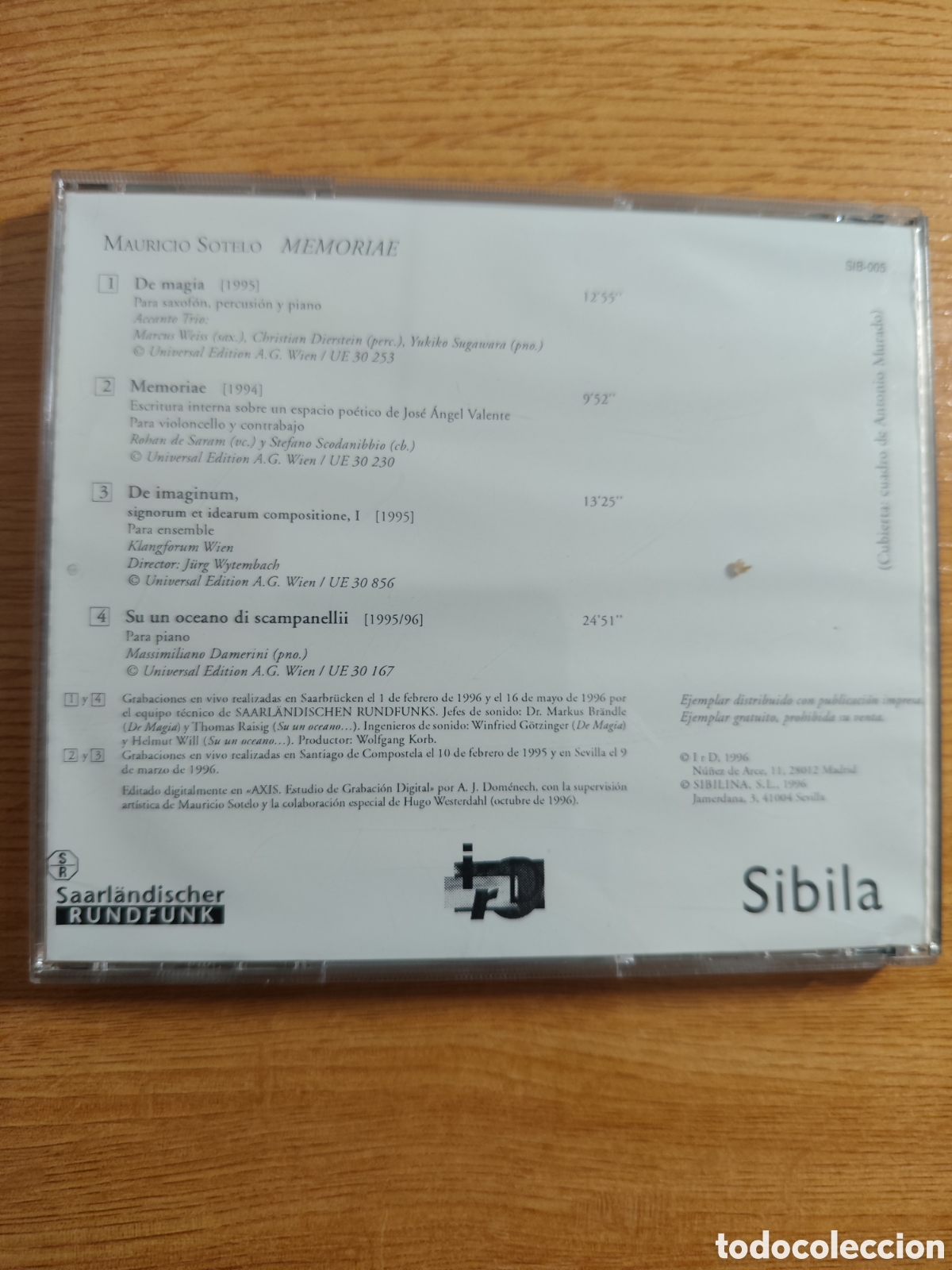 CDs de m&uacute;sica: Mauricio Sotelo. MEMORIAE. - Foto 2