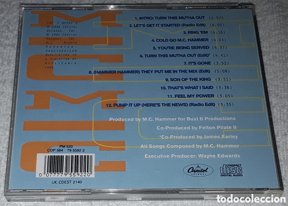 CDs de m&uacute;sica: CD - MC HAMMER - LETS GET IT STARTED - MADE IN HOLLAND - Foto 2