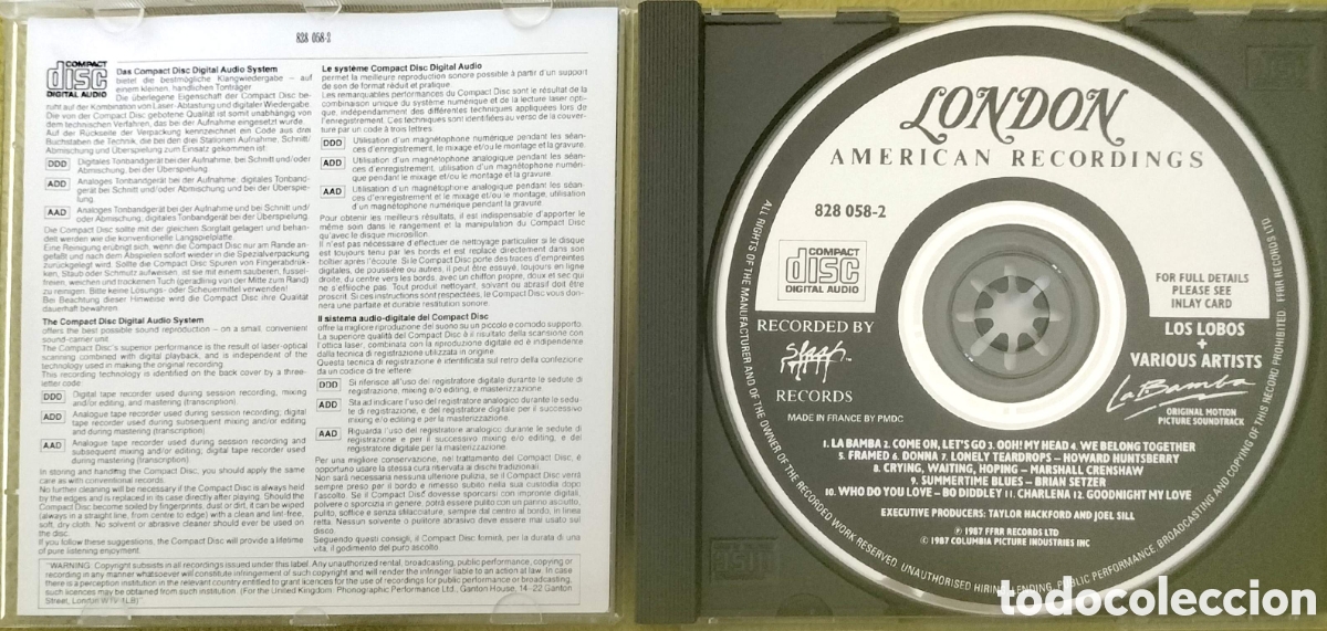 CDs de m&uacute;sica: CD La Bamba - Banda Sonora de la Pel&iacute;cula - Foto 2