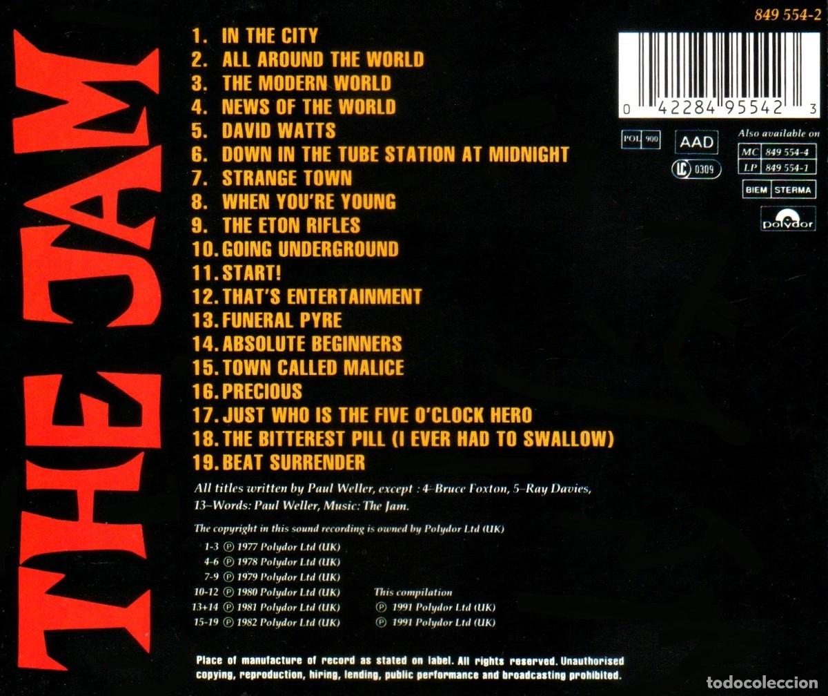 CDs de m&uacute;sica: THE JAM. GREATEST HITS. RECOPILATORIO. CD. - Foto 2