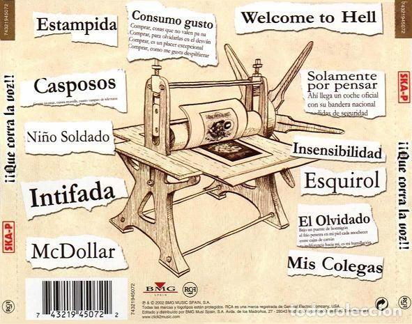 CDs de m&uacute;sica: Ska-P &ndash; &iexcl;&iexcl;Que Corra La Voz!! - Foto 2