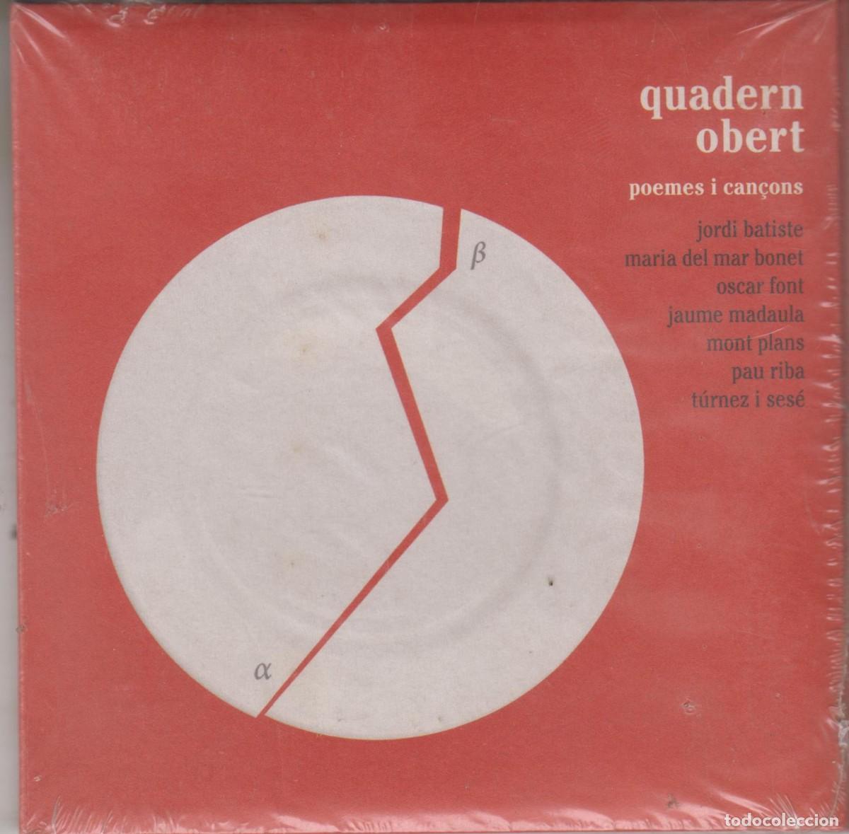 CDs de m&uacute;sica: Quadern Obert cd Poemes i can&ccedil;ons Jordi Batiste Pau Riba Maria del Mar Bonet 2014 Precintado