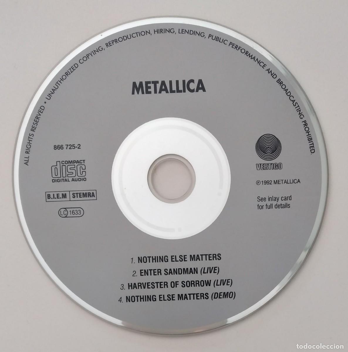 CDs de m&uacute;sica: Metallica &ndash; Nothing Else Matters (t&iacute;tulo raro de encontrar en el mercado actual)