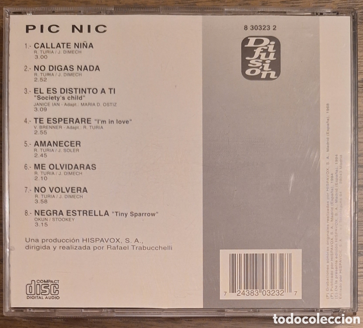 CDs de m&uacute;sica: Picnic - C&aacute;llate Ni&ntilde;a CD - Foto 2