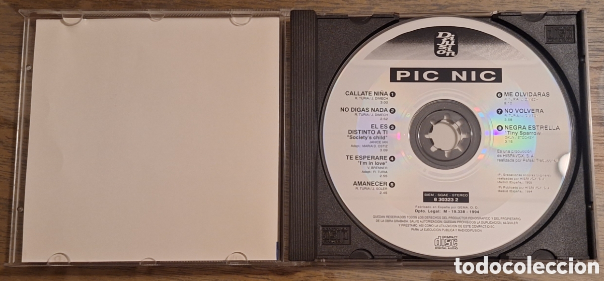 CDs de m&uacute;sica: Picnic - C&aacute;llate Ni&ntilde;a CD - Foto 3