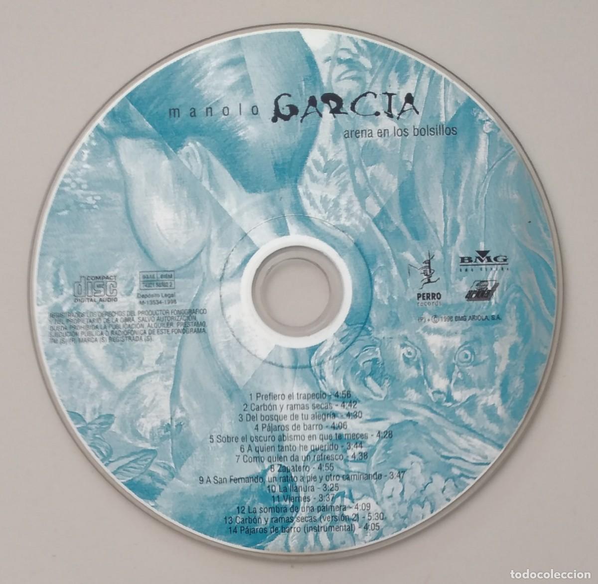 CDs de m&uacute;sica: CD: Manolo Garc&iacute;a - Arena en los bolsillos