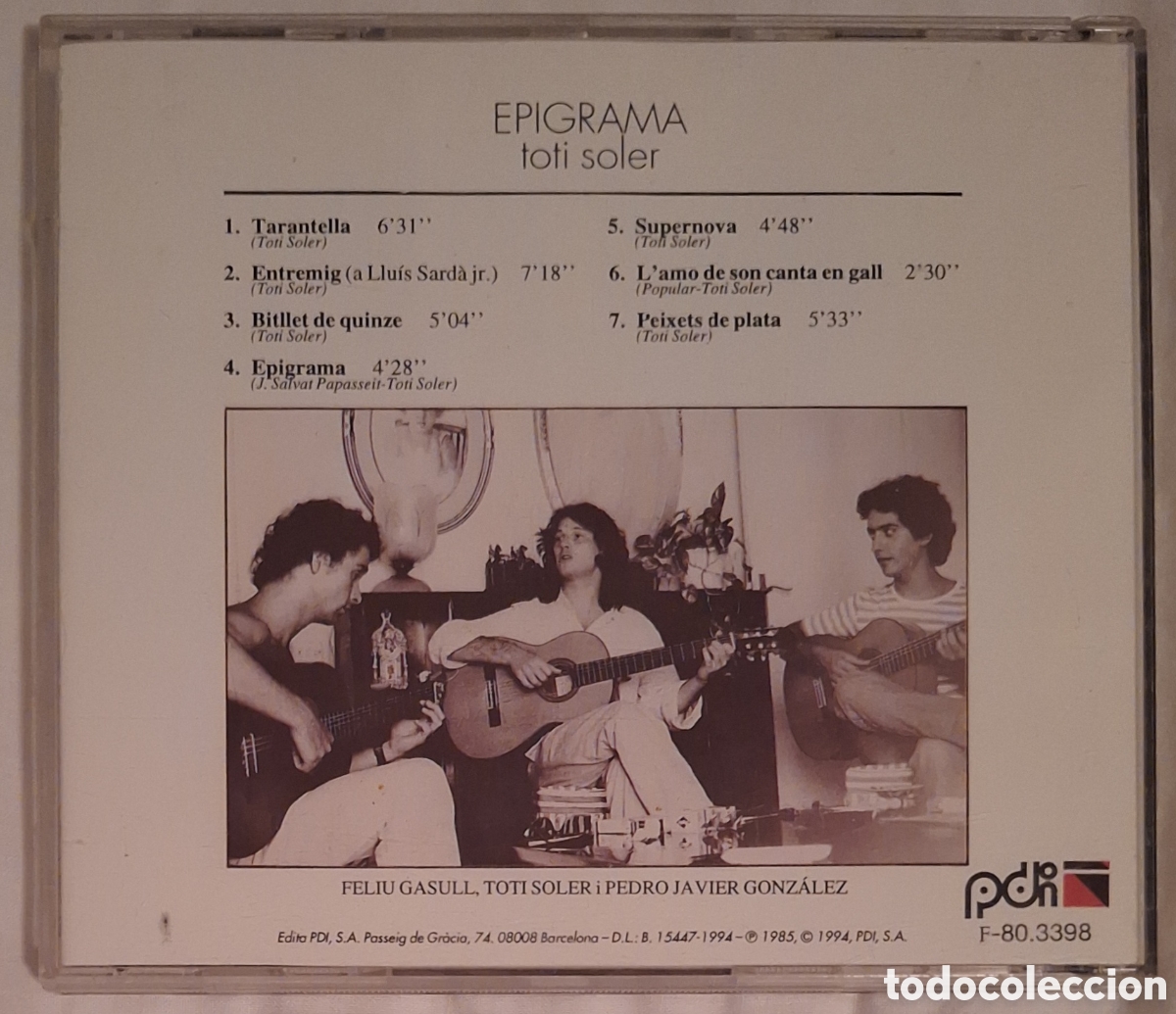 CDs de m&uacute;sica: Toti Soler - Epigrama CD - Foto 2