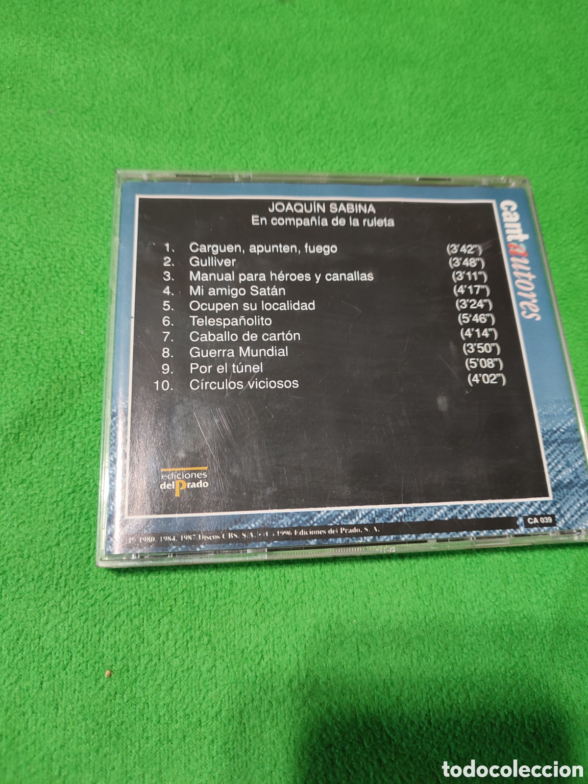 CDs de m&uacute;sica: Joaqu&iacute;n Sabina - En compa&ntilde;&iacute;a de la ruleta - Foto 3