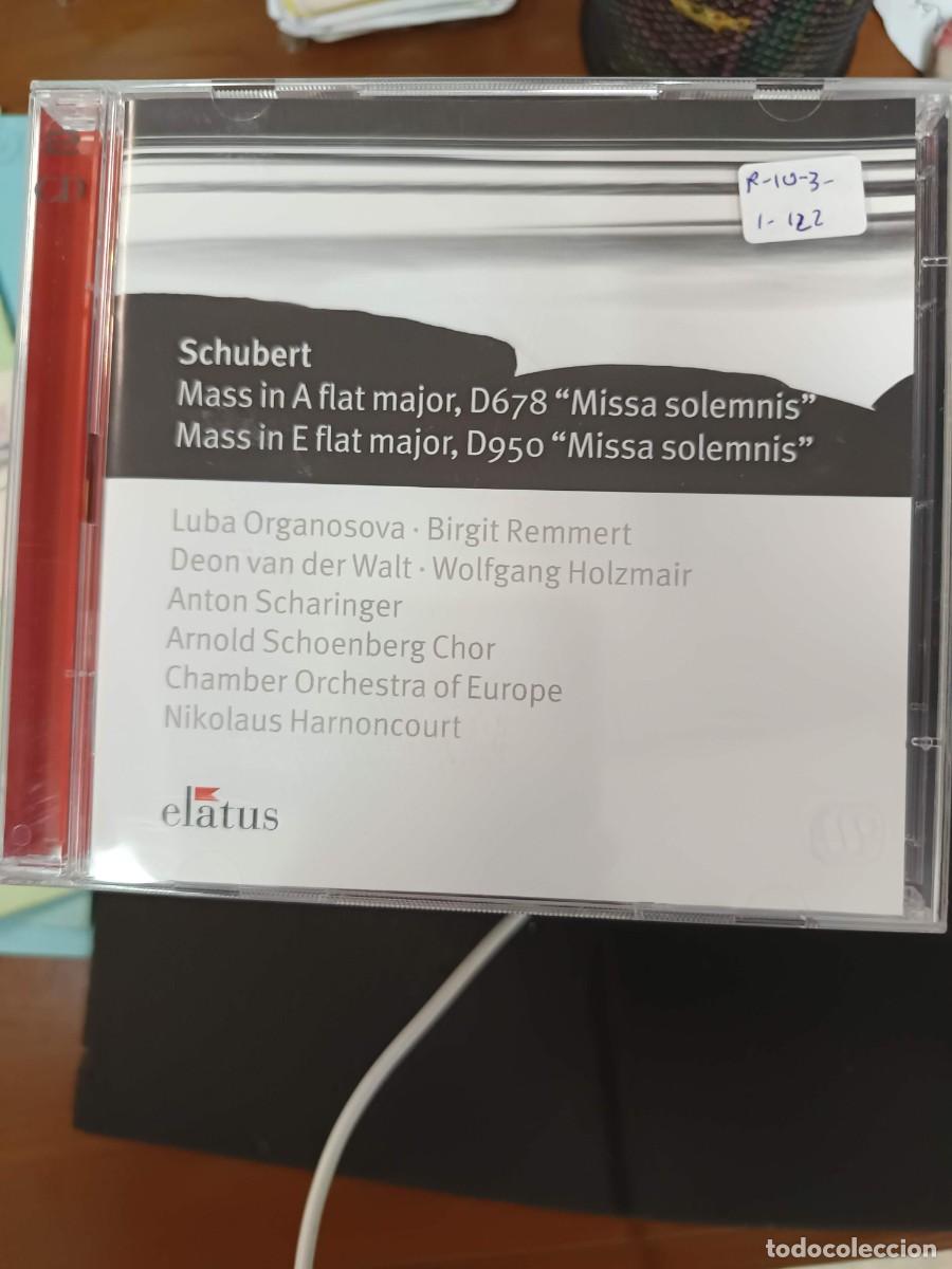 CDs de m&uacute;sica: 2 CD. SCHUBERT: MISAS D678 Y D950 . MISAS SOLEMNES. DIR: NIKOLAUS HARNONCOURT. INT&Eacute;RP: ORGANOSOVA, R