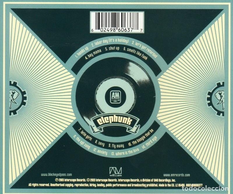 CDs de m&uacute;sica: THE BLACK EYED PEAS. ELEPHUNK. CD. - Foto 2