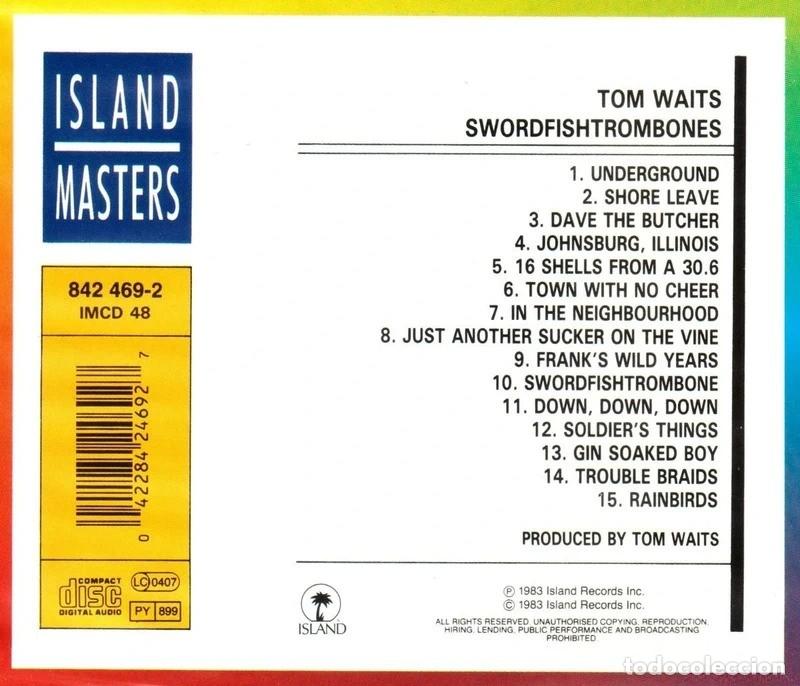 CDs de m&uacute;sica: TOM WAITS. SWORDFISHTROMBONES. CD. - Foto 2