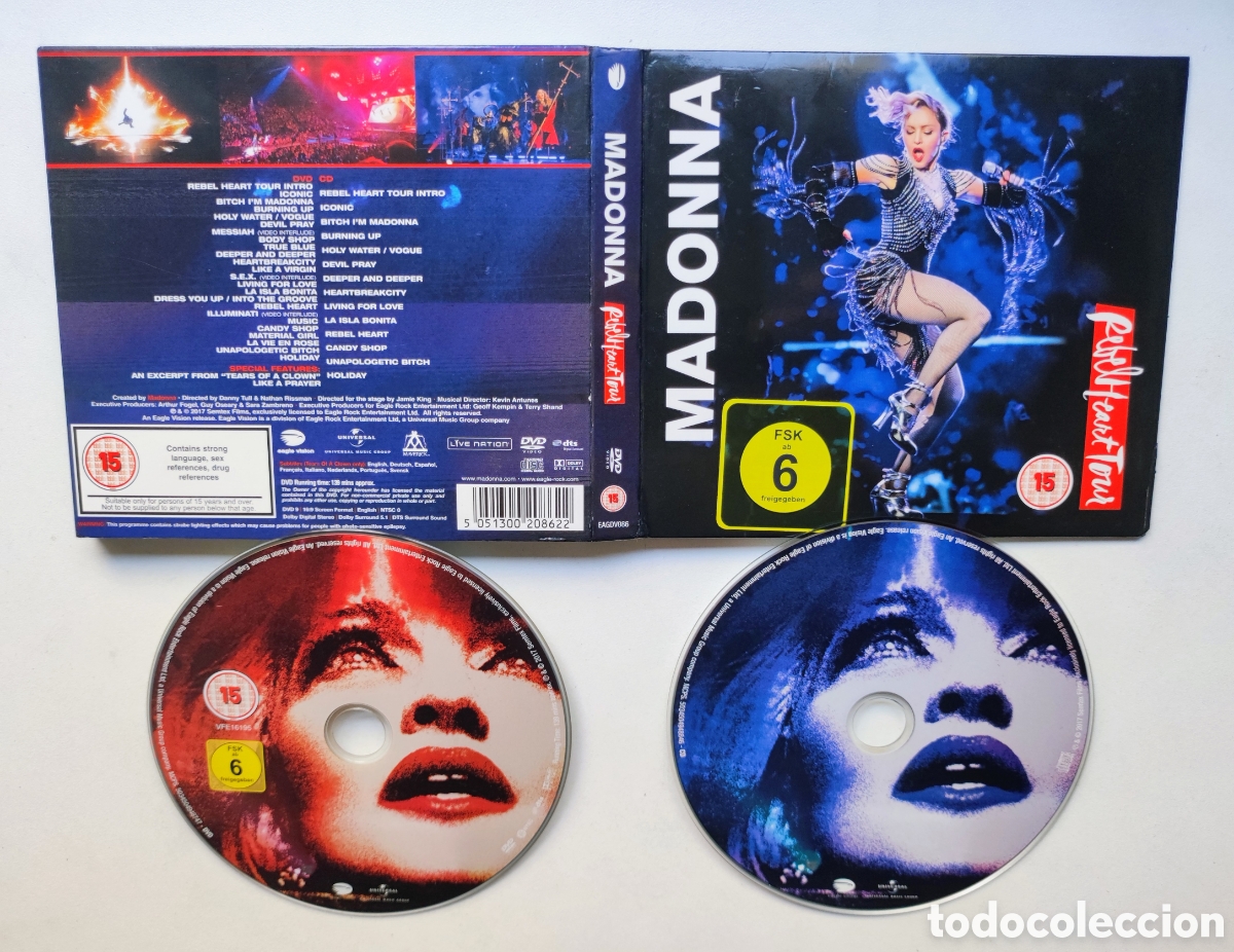 CDs de m&uacute;sica: CD + DVD - MADONNA / REBEL HEART TOUR - DIGIPACK 2017 UNIVERSAL MUSIC / EXCELENTE ESTADO