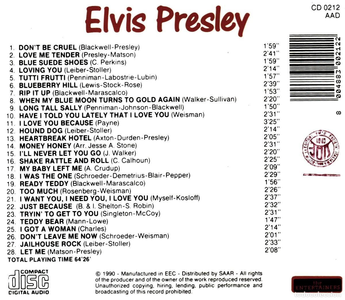 CDs de m&uacute;sica: ELVIS PRESLEY. JUST ELVIS. CD. - Foto 2