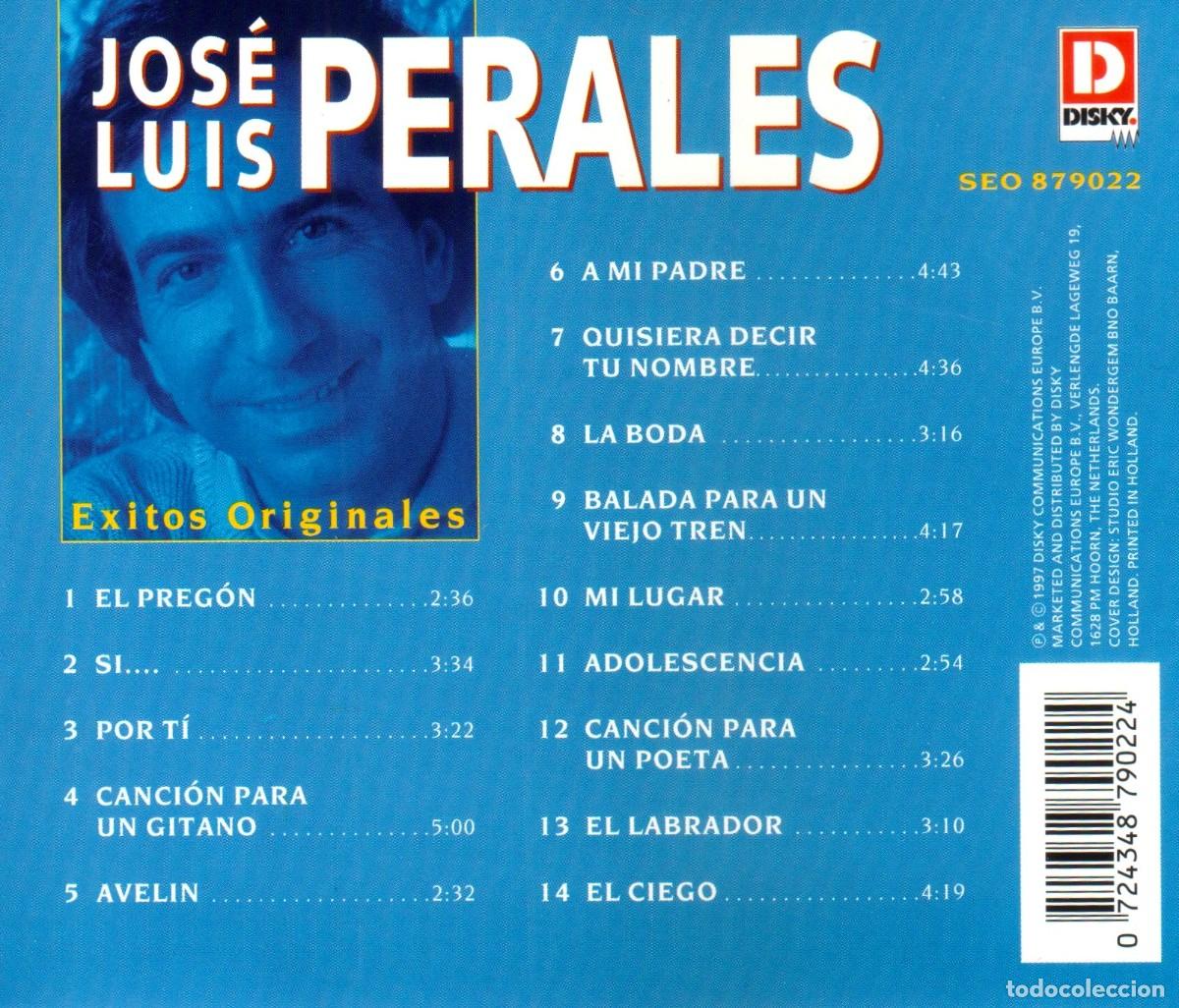 CDs de m&uacute;sica: JOSE LUIS PERALES. EXITOS ORIGINALES. RECOPILATORIO. CD. - Foto 2