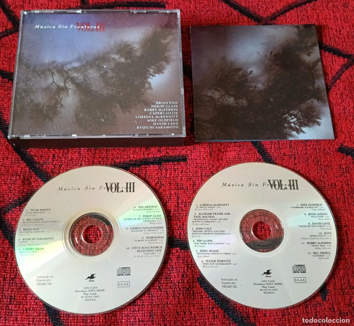 CDs de m&uacute;sica: MUSICA SIN FRONTERAS VOL. III BEL CANTO Enya MIKE OLDFIELD Philip Glass CD DOBLE 1992