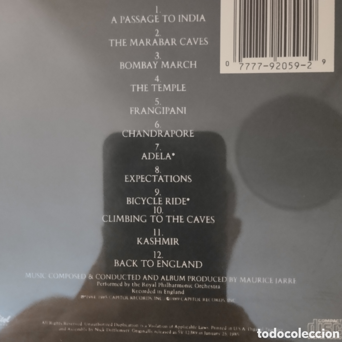 CDs de m&uacute;sica: CD BSO Pasaje a la India - Maurice Jarre. - Foto 3