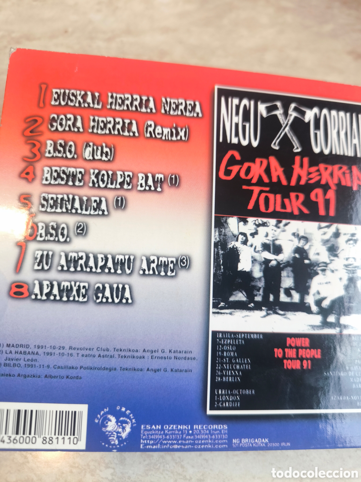CDs de m&uacute;sica: Cd Negu Gorriak hora herria - Foto 2