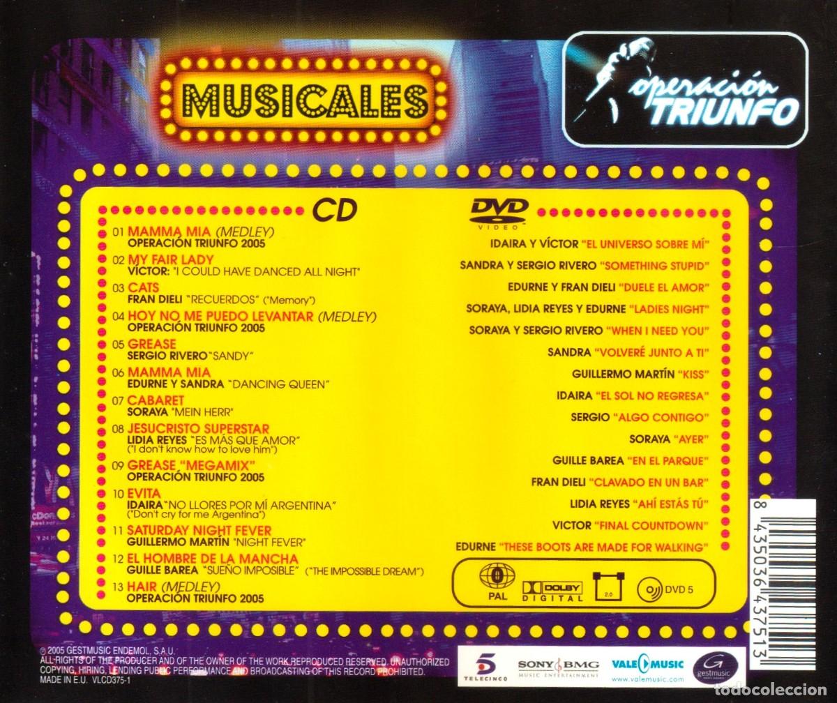 CDs de m&uacute;sica: [CD+DVD]. OPERACION TRIUNFO. MUSICALES. - Foto 2