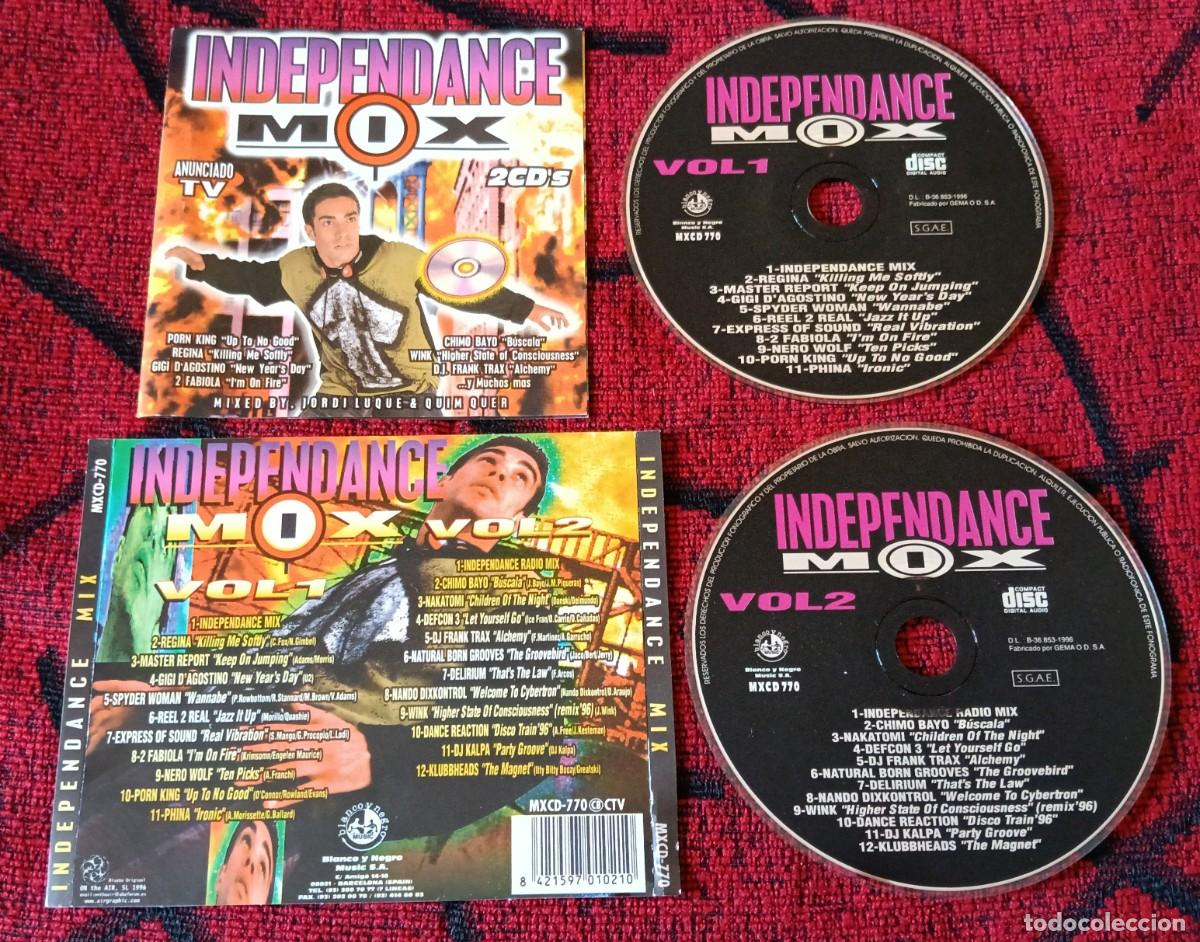 CDs de m&uacute;sica: INDEPENDANCE MIX CD DOBLE 1996 Gigi D'Agostino DELIRIUM Reel 2 Real NAKATOMI DJ KALPA