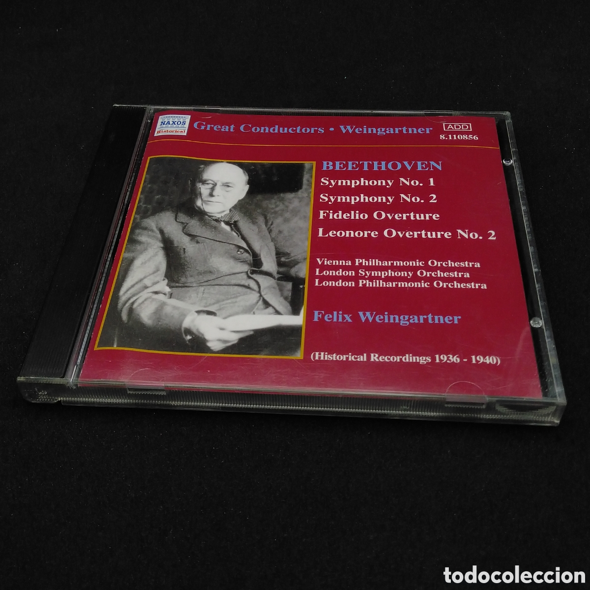 CDs de m&uacute;sica: BEETHOVEN - FELIX WEINGARTNER - SYMPHONY N&ordm; 1, 2 FIDELIO OVERTURE LEONORE - 2002 - CD VERIFICADO