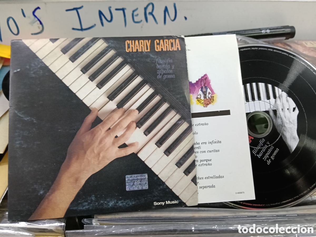 CDs de m&uacute;sica: Charly Garc&iacute;a CD filosof&iacute;a barata y zapatos de goma carpeta de cart&oacute;n argentina 1990