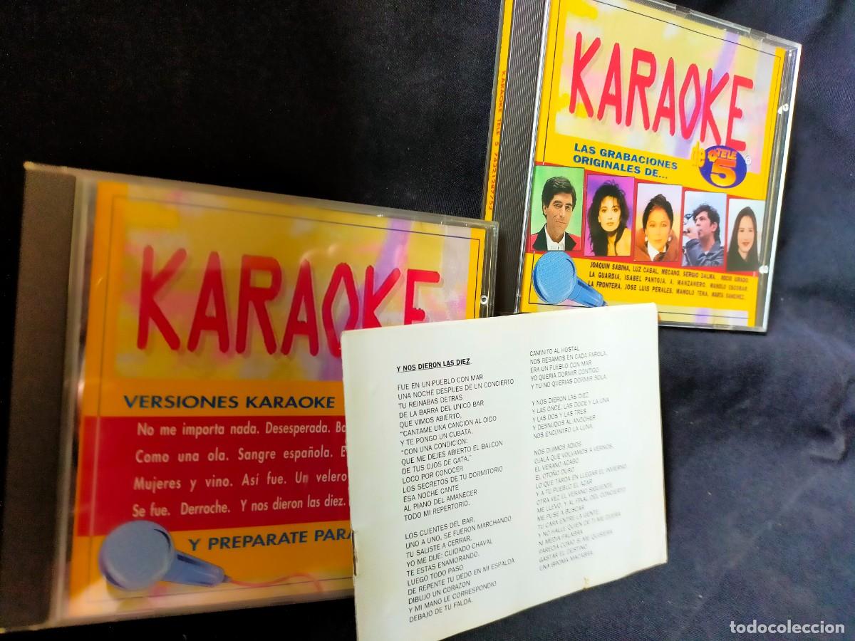 CDs de m&uacute;sica: KARAOKE TELE 5. 2 CD. CANCIONES ORIGINALES Y VERSIONES KARAOKE. CON LIBRETO. 15 TEMAS. 1996.